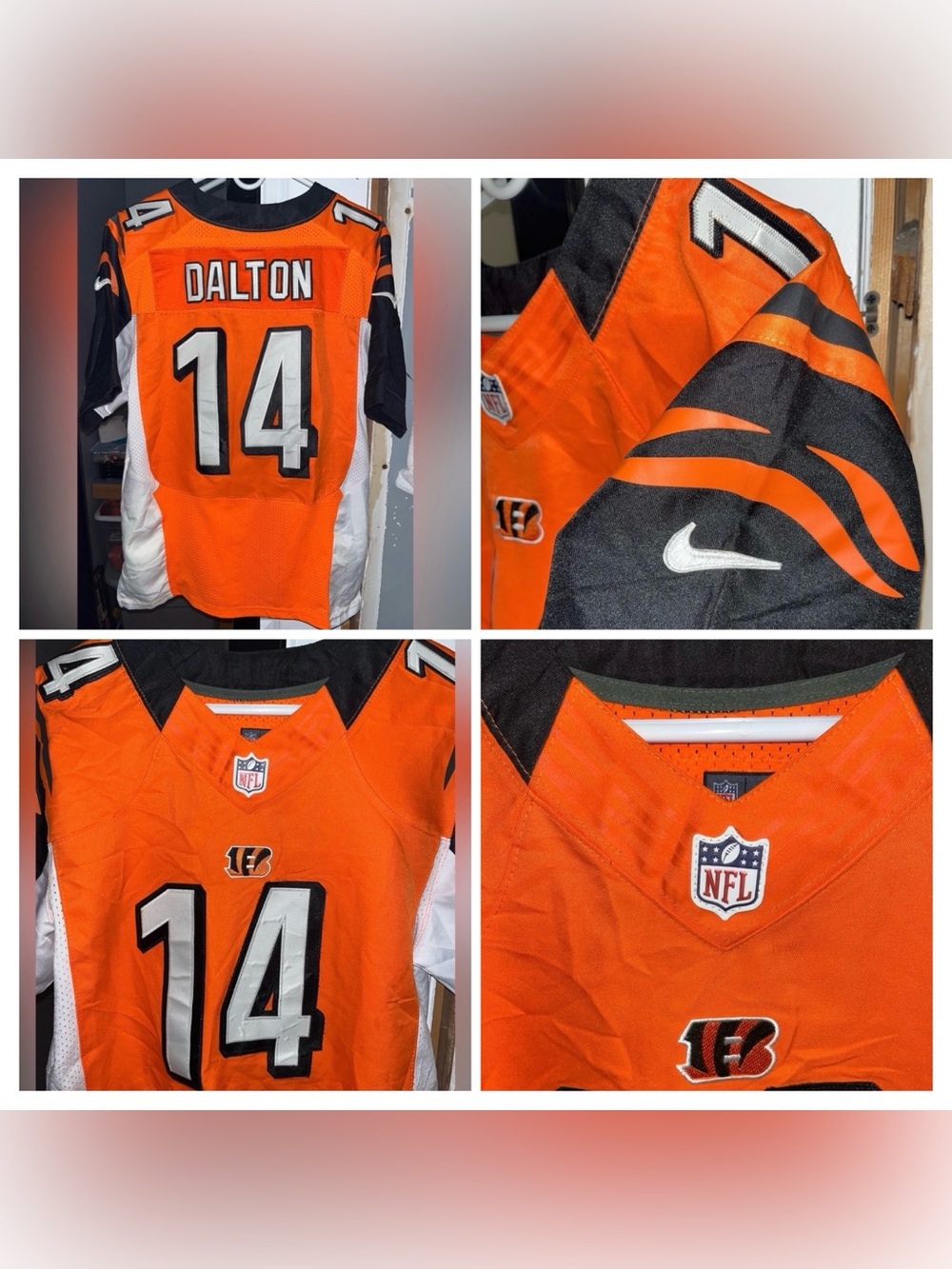 Cincinnati Bengals No. 14 Andy Dalton Retro Nike Authentic NFL Football Jersey
